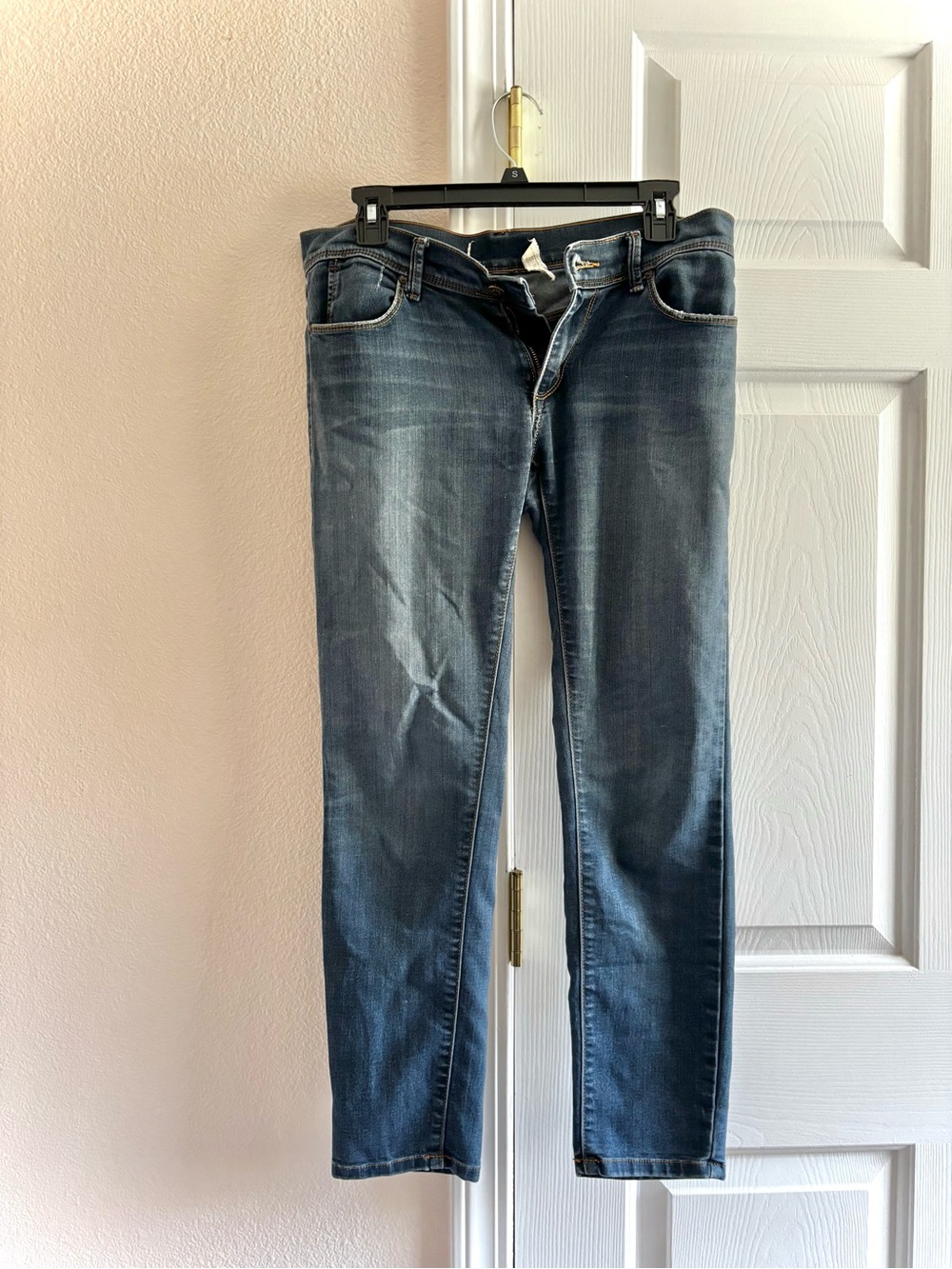 Free People Mid Rise Dark Wash Skinny Jeans Denim Stretch Size 27